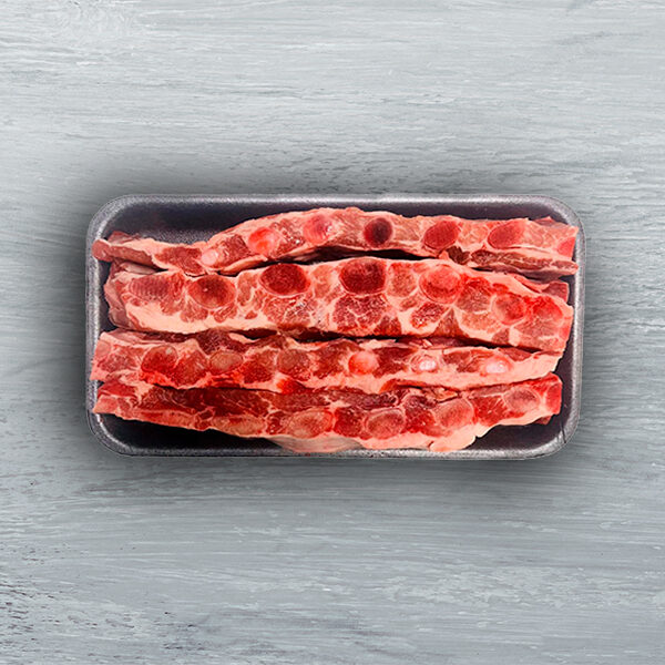 Pork ribs cut